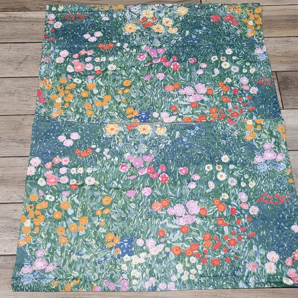 Cuddledown King Monet Impressionist Flat Fitted  Pillowcase Wildflower Sheet Set - Picture 11 of 11